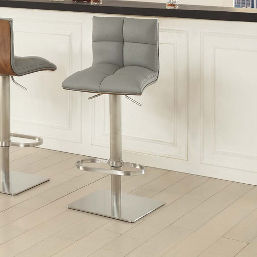 Wrought Studio Clintwood Adjustable Height Swivel Bar Stool & Reviews Wayfair